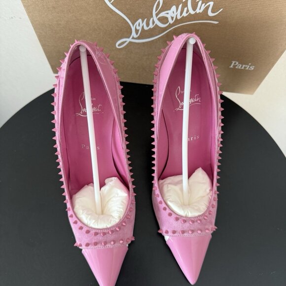 Christian Louboutin Pink Studded Pumps - Picture 4 of 6